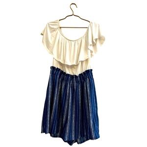 Rue + off shoulder stripped romper women’s size 1X